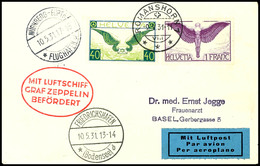 Schweiz: 1931, Fahrt Nach Nürnberg, Auflieferung Friedrichshafen, Karte Aus ROMANSHORN 9.V. Mit Guter Flugpostfrankatur, - Sonstige & Ohne Zuordnung