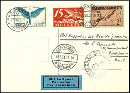 Schweiz: 1931, 1. Südamerikaflug, Auflieferung Friedrichshafen Bis Rio De Janeiro, Karte Aus ROMANSHORN 29.VIII. Mit Flu - Andere & Zonder Classificatie