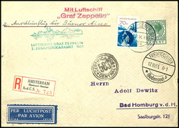 Niederlande: 1931, 3. Südamerikafahrt, Auflieferung Friedrichshafen, R-Brief Aus AMSTERDAM-CENTR.-STATION 12.X. Mit U.a. - Sonstige & Ohne Zuordnung