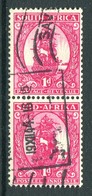 South Africa 1943 Coil Stamps - Redrawn - 1d Dromedaris Pair Used (SG 106) - Ungebraucht