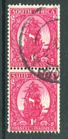 South Africa 1943 Coil Stamps - Redrawn - 1d Dromedaris Pair Used (SG 106) - Ungebraucht