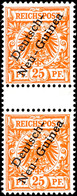 25 Pfg. Dunkelorange, Senkrechtes Paar Mit Zwischensteg, Postfrisch, Mi. 420.-, Katalog: 5bZS ** - Deutsch-Neuguinea