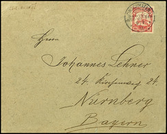 10 Pfg Kaiseryacht Auf Brief, Stempel FINSCHHAFEN DNG 9/1/11 Nach Nürnberg, Rückseitig Briefträger-Stempel Von Nürnberg. - Deutsch-Neuguinea