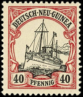 40 Pfg. Mit Plattenfehler I, Ungebraucht, Geprüft Dr. Provinsky BPP, Mi. 60.-, Katalog: 13I * - German New Guinea