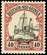 40 Pfg. Mit Plattenfehler I, Ungebraucht, Geprüft Dr. Provinsky BPP, Mi. 60.-, Katalog: 13I * - Nuova Guinea Tedesca