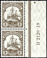 3 Pfg. Kaiseryacht, Senkrechtes Paar Vom Rechten Bogenrand Mit HAN H 2120.19, Postfrisch, Mi. 120.-, Katalog: 24HAN ** - Nouvelle-Guinée