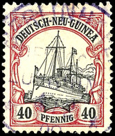 BERLINHAFEN 4/2 09. Violett, Klar Und Zentr. Auf 40 Pf Schiffszeichnung, Gepr. Bothe BPP, Katalog: 13 O - Deutsch-Neuguinea