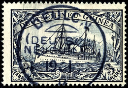 DEULON 19.1 14, Klar Und Zentr. Auf 3 Mk. Schiffszeichnung, Katalog: 18 - German New Guinea