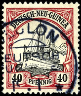 DEULON 19.1, Klar Auf 40 Pfg Schiffszeichnung, Katalog: 13 O - Deutsch-Neuguinea