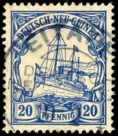 EITAPE 10/2 Klar Und Zentr. Auf 20 Pfg Schiffszeichnung, Gepr. Pfenninger, Katalog: 10 O - Deutsch-Neuguinea