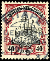 EITAPE 12/6 Klar Und Zentr. Auf 40 Pfg Schiffszeichnung, Katalog: 13 O - Deutsch-Neuguinea