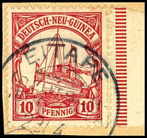 EITAPE 23/4, Klar Auf Briefstück 10 Pfg Kaiseryacht Mit Rechtem Rand, Katalog: 9 BS - Deutsch-Neuguinea