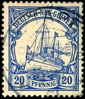 EITAPE 9.7 13, Kopfstehende Jahreszahl, Zart Und Zentr. Auf 20 Pfg Kaiseryacht, Katalog: 10 O - Nouvelle-Guinée