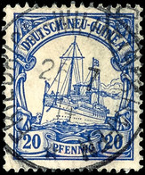 FRIEDRICHS-WILHELMSHAFEN 25/7 14, Klar Und Zentr. Auf 20 Pfg Schiffszeichnung, Sign. Pauligk, Kriegspost, Katalog: 10 O - Nuova Guinea Tedesca