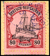 HERBERTSHÖHE 29/5 01, Violett, Klar Auf Briefstück 80 Pfg Schiffszeichnung, Katalog: 15 BS - German New Guinea