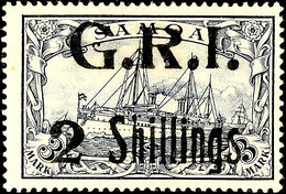 3 Mark Kaiseryacht Mit Aufdruck "G. R. I. 2 Shillings", Tadellos Ungebraucht Mit Originalgummierung, Seltene Variante, D - Samoa