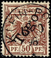 50 Pfg Krone/Adler Gestempelt KLEIN-POPO, Mi. 70,-, Katalog: 6 O - Togo