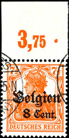 8c. Auf 71/2 Pfg. Rötlichorange, Zw 1,3, Vom Oberrand, Gestempelt, Sign. Hey BPP, Mi. Ohne Preis, Katalog: 13bIIPOR O - Andere & Zonder Classificatie