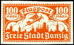 100 Mark Flugpost, Probedruck In Orange, Ungezähnt, Tadellos Ungebraucht, Gepr. Schüler BPP, Katalog: 135P3 * - Altri & Non Classificati