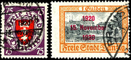 1930, "10 Jahre Freie Stadt", Tadellos, Gest., Mi. 500,-, Katalog: 220/30 O - Other & Unclassified