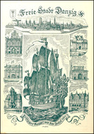 1937, Danziger Knogge, Schmuckblatt - Telegramm, Innen Mit Glückwünschen Beschrieben 28.12..1938, Insgesamt Gute Erhaltu - Altri & Non Classificati
