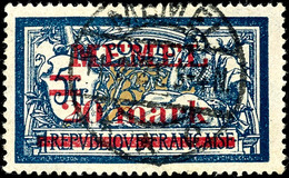 20 M A. 5 Fr. Schwärzlichblau/hellbraunocker, Zentrisch Gestempelt "MEMEL C 11.2.21", Tadellos, Gepr. Nagler VP, Mi. 200 - Klaipeda 1923