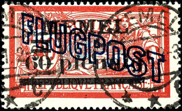 60 Pf. Auf 40 C. Flugpost, Platte I, Weißes Papier, Tadellos Gestempelt "MEMEL C 14.7.21", Gepr. Nagler VP, Katalog: 40I - Memelgebiet 1923