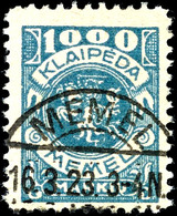 10 Mark - 1000 Mark Wappenreiter Komplett Gestempelt, Geprüft Klein VP, Mi. 440.-, Katalog: 141/50 O - Memel (Klaipeda) 1923