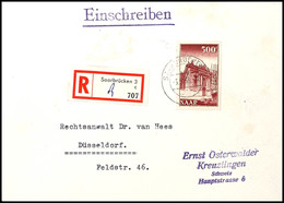 500 F. Freimarke Auf R-Brief Von SAARBRÜCKEN 3 3.8.53 Nach Kreuzlingen / Schweiz Mit Ankunftsstempel, Tadellos, Umschlag - Other & Unclassified