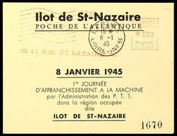 Gedenkblatt Nr. 3b, Maschinenstempel 1,50 Fr. In Roter Farbe Mit Datum 8.1.45 Und Zusätzlicher Tagesstempel  "LA BAULE L - Other & Unclassified