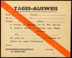 BESONDERHEITEN: Tages-Ausweis Der Hafenüberwachungsstelle St. Peter Port Zum Betreten Des Hafens, Blanko, Kaum Einmal An - Other & Unclassified