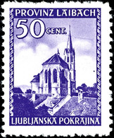 50 C. Freimarke Violett Mit Plattenfehler IV "Farbstrich Rechts Vom Kirchturm" (Feld 23 Einer Teilauflage), Tadellos Pos - Other & Unclassified