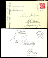 1938 Und 1940, Brief Mit 12 Pfg Hindenburg Und Aufgabe-Stpl. WILHELMSHAVEN-RÜSTRINGEN 1 Vom 5.1.38 Sowie Mit Absenderang - Other & Unclassified