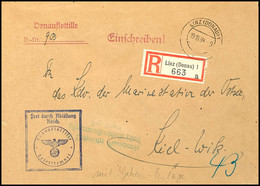 1939, Kriegsmarine, Feldpost-R-Brief Mit Aufgabe-Stpl. LINZ (DONAU) 1 Vom 19.10.39 Und R-Zettel "Linz (Donau) 1" Sowie M - Other & Unclassified