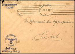 1940, Kriegsmarine, Feldpost-Dienst-Brief Mit Aufgabe-Stpl. HAMBURG 1 Vom 3.2.40 Sowie Mit Absenderangabe Und Brief-Stpl - Other & Unclassified