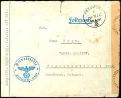 1942, Kriegsmarine, Feldpost-Brief Nach Engelhartszell/Oberdonau Mit Feldpostnorm-Stpl. Vom 10.7.42 Sowie Mit Absenderan - Other & Unclassified