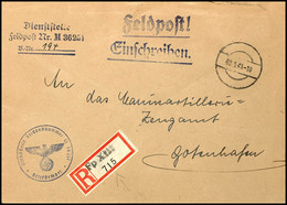 1943, Kriegsmarine, Feldpost-R-Brief An Das Marineartilleriezeugamt In Gotenhafen Mit Stummen Aufgabe-Stpl. Vom 2.5.43 U - Altri & Non Classificati