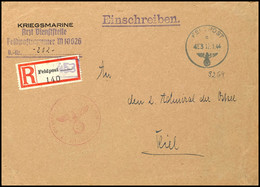 1944, Feldpost-Einschreiben Mit Norm-Stpl. Vom 12.1.44 Und K-Nr. "453" Im Stpl. Und Feldpost-R-Zettel (= Zweig-Feldposta - Altri & Non Classificati