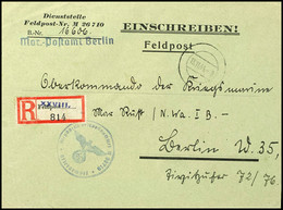 1944, Kriegsmarine, Feldpost-R-Brief (Vordruckumschlag) Von Der Dienststelle Feldpost-Nr. M 26710 Mit Zugesetztem Stpl.- - Altri & Non Classificati