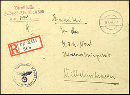 1944, Kriegsmarine, Feldpost-R-Brief An Das Marine Oberkommando Nord In Wilhelmshaven Mit Stummen Aufgabe-Stpl. Vom 18.4 - Other & Unclassified