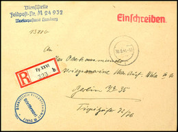 1944, Kriegsmarine, Feldpost-R-Brief An Das Oberkommando Der Kriegsmarine In Berlin Mit Stummen Aufgabe-Stpl. Vom 30.9.4 - Other & Unclassified