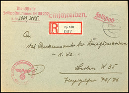 1944, Kriegsmarine, Feldpost-R-Brief An Das Oberkommando Der Kriegsmarine In Berlin Mit Stummen Aufgabe-Stpl. Vom 31.10. - Other & Unclassified