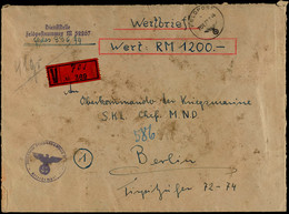 1944, Kriegsmarine, Feldpost-Wert-Brief Im Format 22,8 X 16,7 Cm Nach Berlin Mit Norm-Stpl. Vom 02.07.44 Und 5 Lacksiege - Other & Unclassified