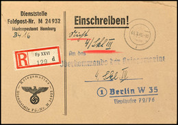 1945, Kriegsmarine, Feldpost-R-Brief (Vordruckumschlag) Von Der Dienststelle Feldpost-Nr. M 24932 Marinepostamt Hamburg  - Other & Unclassified