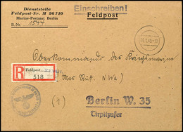 1945, Kriegsmarine, Feldpost-R-Brief (Vordruckumschlag) Von Der Dienststelle Feldpost-Nr. M 26710 Marine-Postamt Berlin  - Other & Unclassified