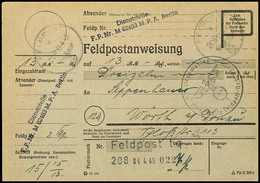 1945, Kriegsmarine, Feldpostanweisung über RM 13,00 Nach Wörth An Der Donau Mit Feldpostnorm-Stpl. Vom 3.4.45 Mit K-Nr.  - Other & Unclassified