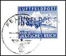 Leros, Zulassungsmarke Durchstochen, Aufdruck "INSELPOST" In Type IV, Gestempelt "Feldpost H 27.3.45" Auf Schönem Briefs - Altri & Non Classificati