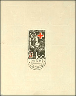 100 F.  Rotes Kreuz Mit Ersttagstempel Auf Farblos Geprägtem Gedenkblatt, Pracht, Fotoattest Heber, Selten!, Katalog: 45 - Sonstige & Ohne Zuordnung