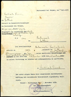 Weimar-Buchenwald, Vollmacht Eines Häftlings Für Bankgeschäfte Durch Postamt Littau, November 1939 - Other & Unclassified