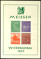 Blockausgabe "Wiederaufbau", Tadellos Postfrisch, Auflage Nur 6.000 Stück, Mi. 260.-, Katalog: Bl.1 ** - Meissen